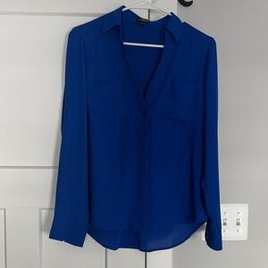 Express Deep Blue Button Down Shirt